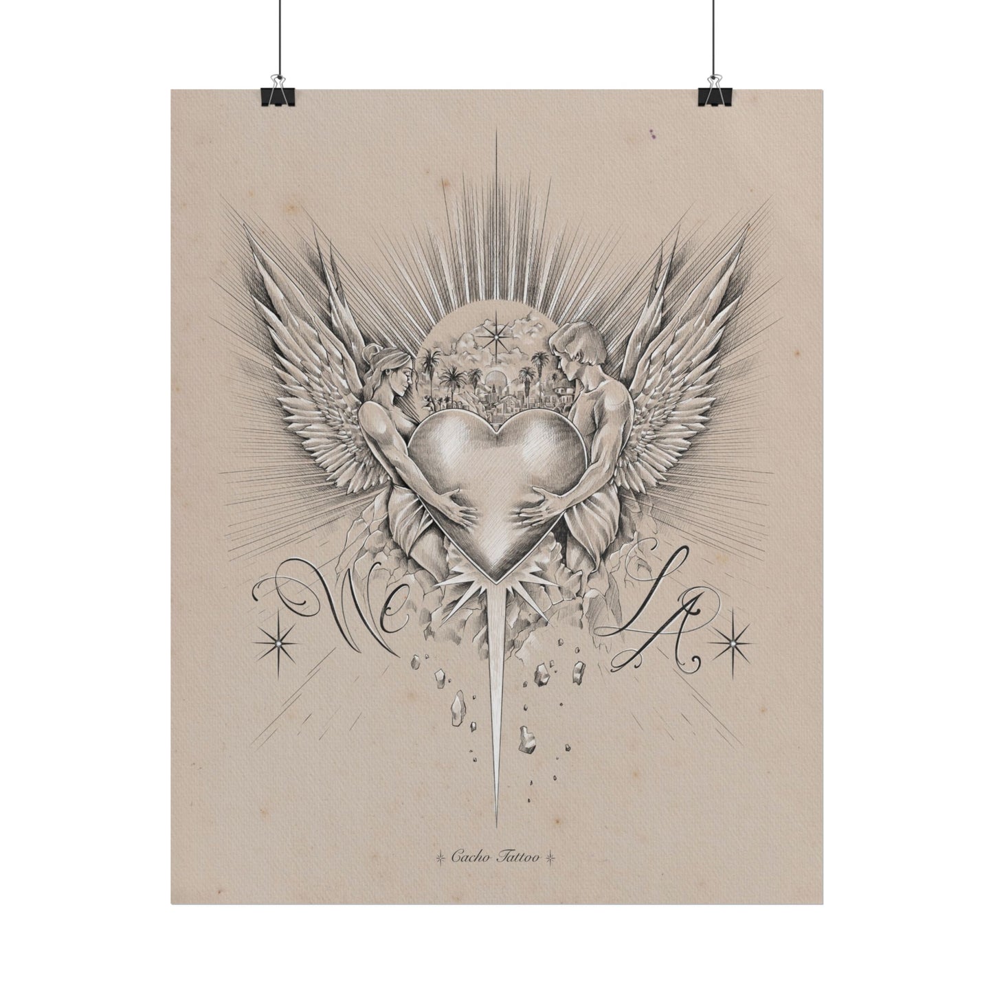 WE ♡ LA poster - grey