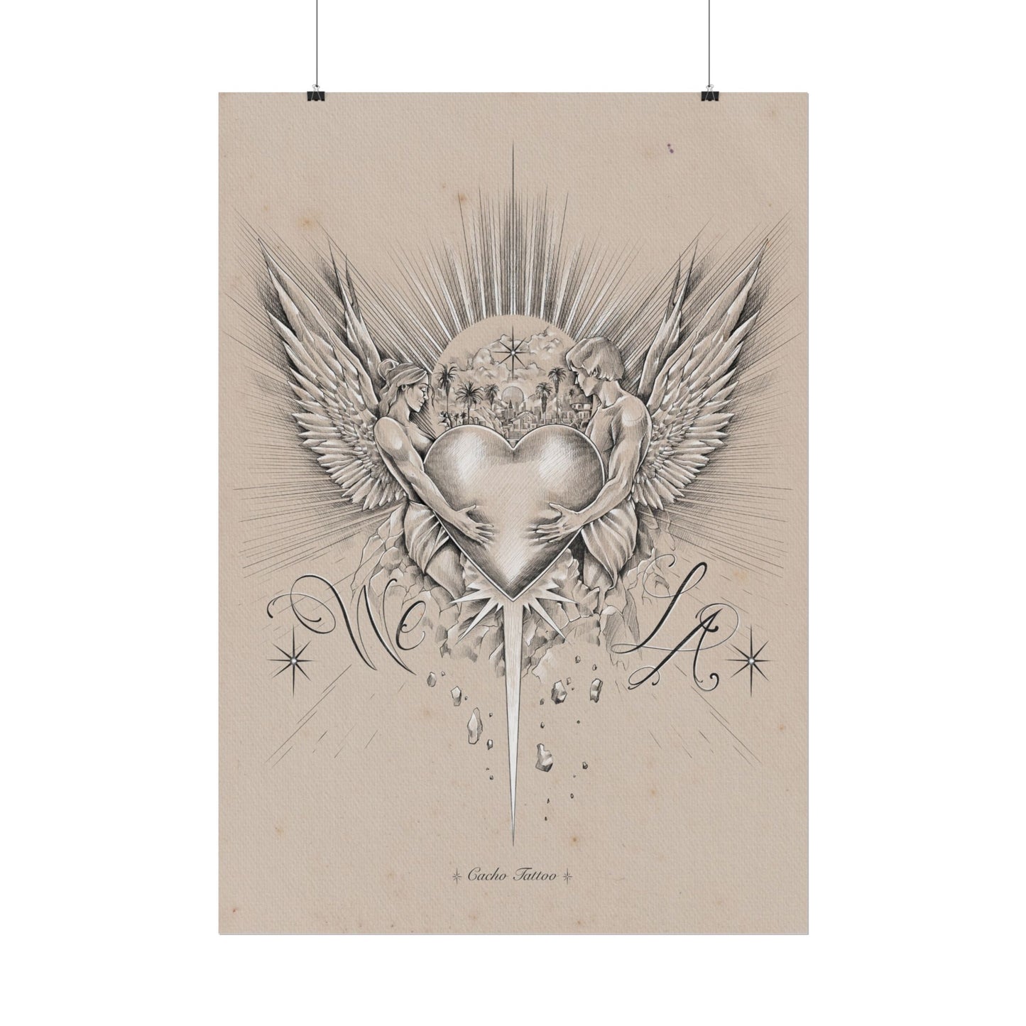 WE ♡ LA poster - grey