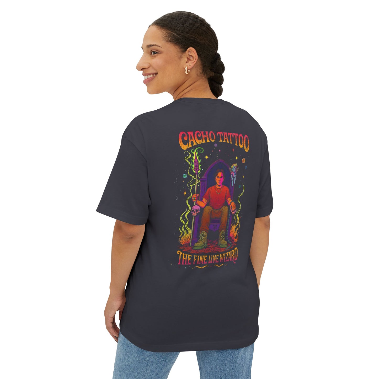 Cacho Tattoo Boxy Tee, Unisex Graphic Shirt, Oversized T-Shirt, Artful Casual Wear, Unique Gift for Tattoo Lovers, Streetwear Fashion