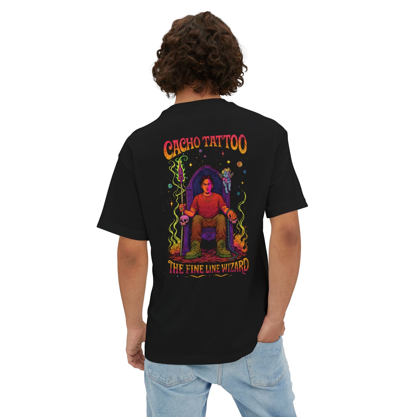 Cacho Tattoo Boxy Tee, Unisex Graphic Shirt, Oversized T-Shirt, Artful Casual Wear, Unique Gift for Tattoo Lovers, Streetwear Fashion