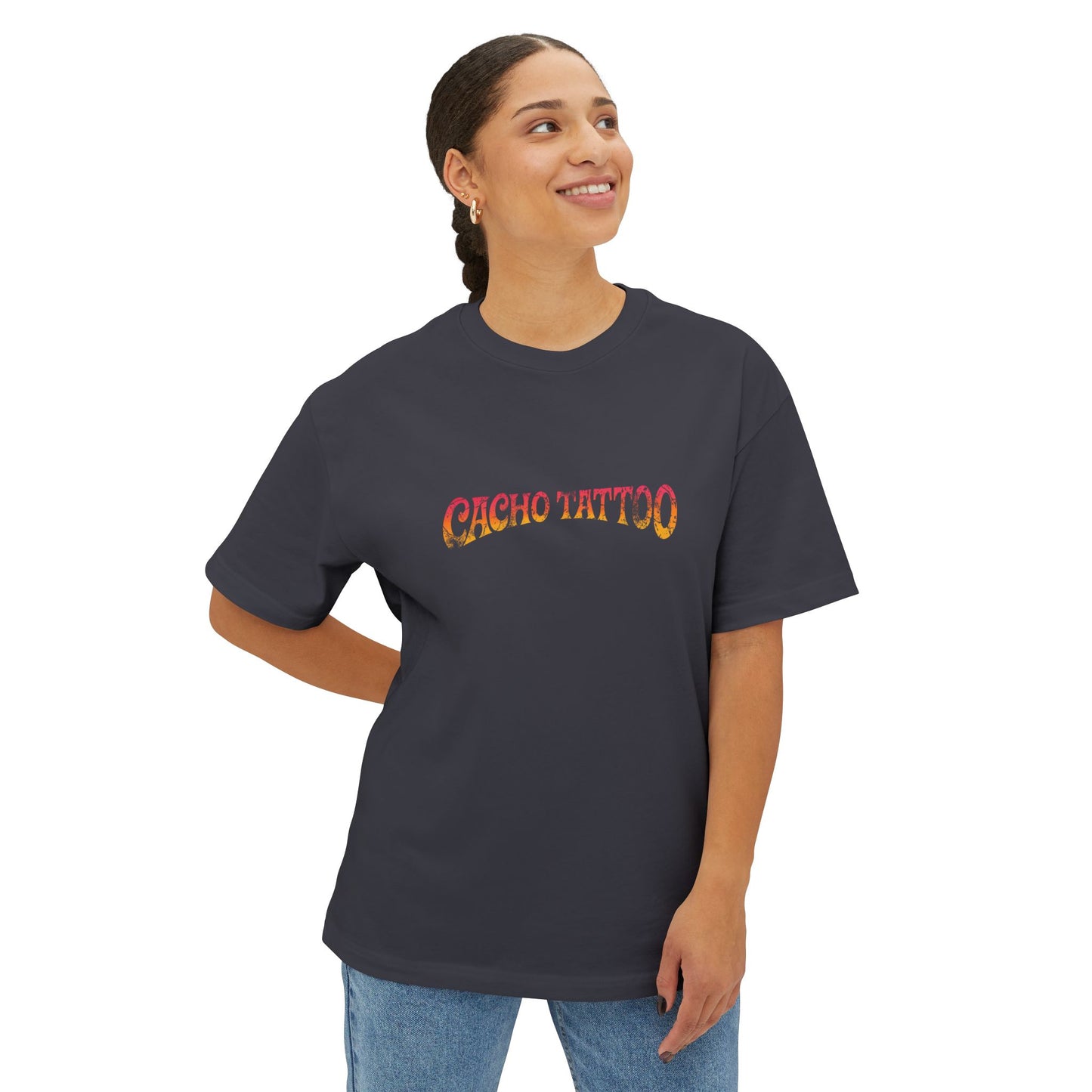 Cacho Tattoo Boxy Tee, Unisex Graphic Shirt, Oversized T-Shirt, Artful Casual Wear, Unique Gift for Tattoo Lovers, Streetwear Fashion