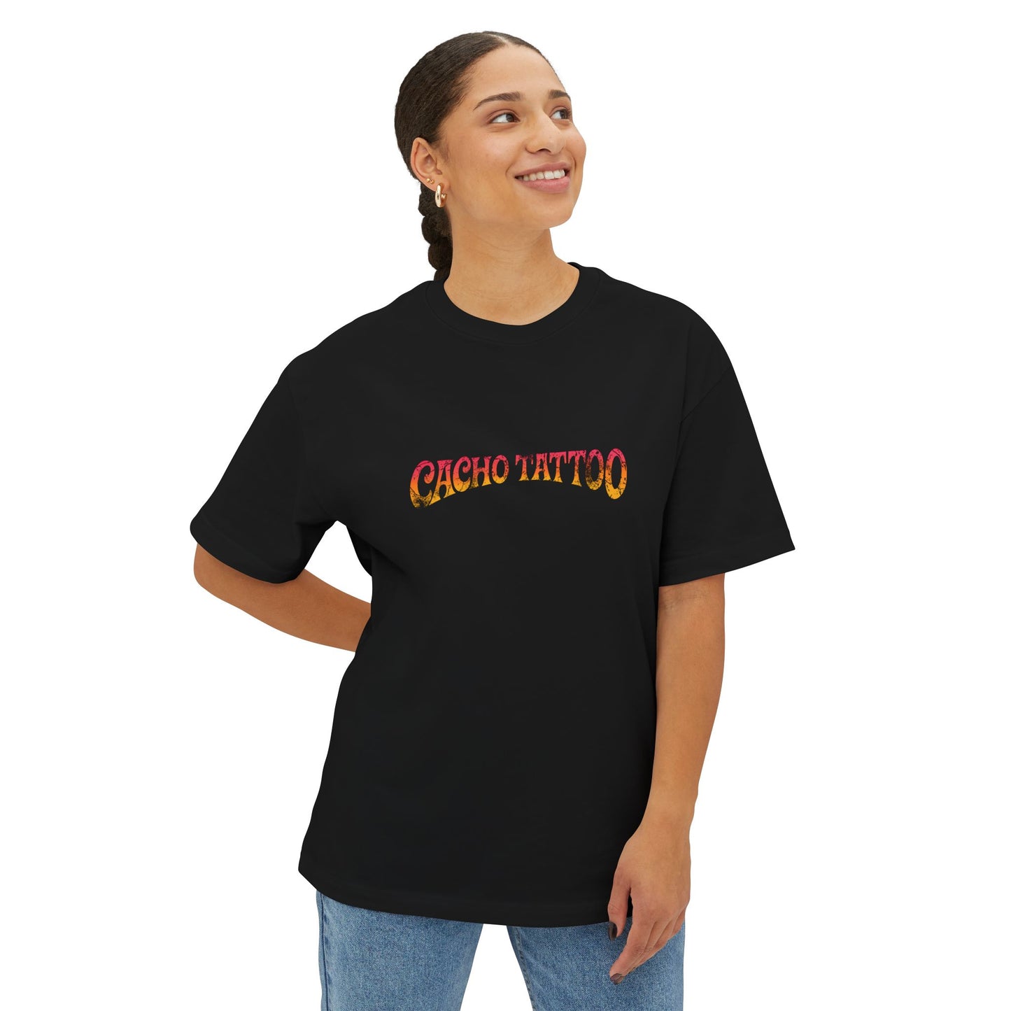 Cacho Tattoo Boxy Tee, Unisex Graphic Shirt, Oversized T-Shirt, Artful Casual Wear, Unique Gift for Tattoo Lovers, Streetwear Fashion